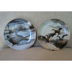 The Sportsman Guide Signed Collector Plates Les Kouba Set Of 2 Mallards Pheasant